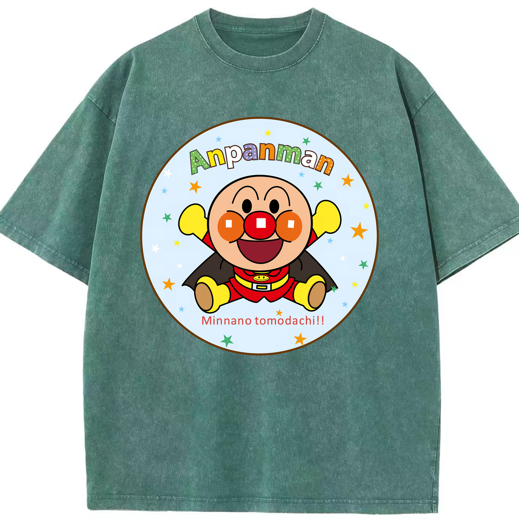（画像用） アンパンマン Anpanman 綿100% ヴィンテージ風 半袖Tシャツ（フロントプリント）